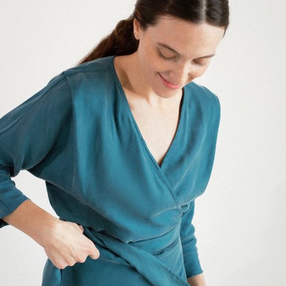 Norte Finisterre Cupro Dress in Mustard/Gold XS/S - Picture 8 of 9